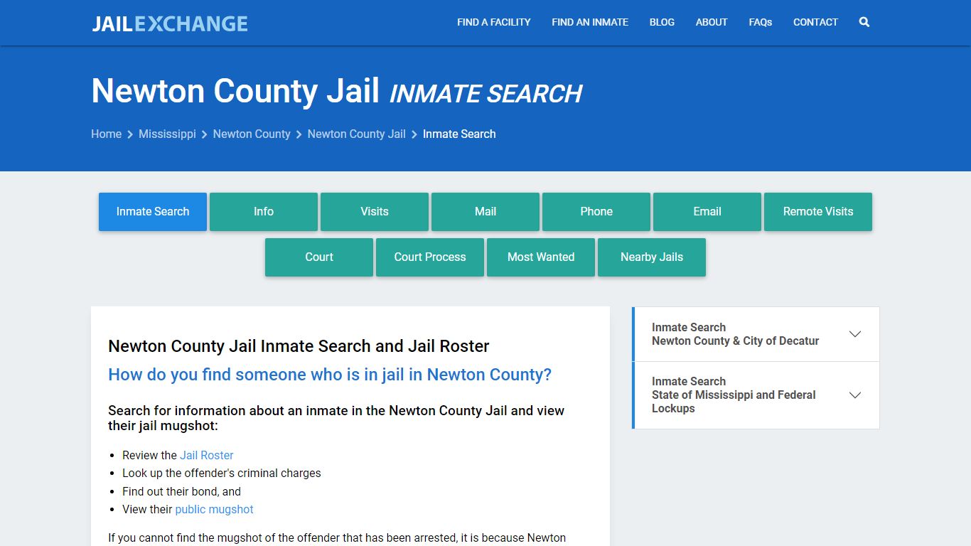 Inmate Search: Roster & Mugshots - Newton County Jail, MS